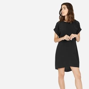 Everlane | The Silk Short-Sleeve Dress in Black
